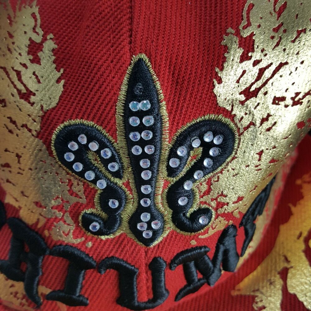 Triumph Motorcycles Red Gold Flames Golf Baseball Cap Hat New L Missing a jewel - Picture 4 of 8